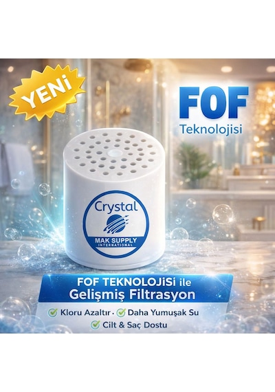 Crystal 15 Aşamalı Duş Filtrenin Yedek Kartuşu Beyaz