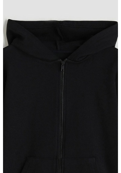 Giyicem G2025-3 Basic Fermuarlı Kapüşonlu Unisex Okul Sweatshirt - Siyah