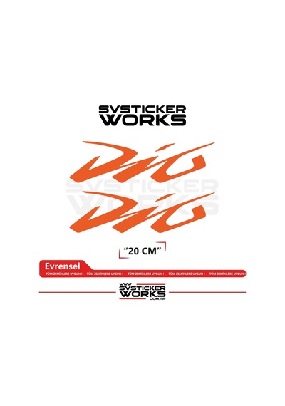 Honda Dio Sticker Uyumlu Yazı Yüksek Kalite Özel Kesim Folyo 2'li Set Lacivert