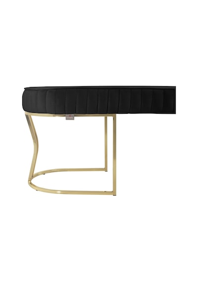 Viego Gold Striped- Antrasit Kapitoneli Chester Model Puf & Bench & Koltuk & Uzun Makyaj Puff & Yatak Ucu &önü