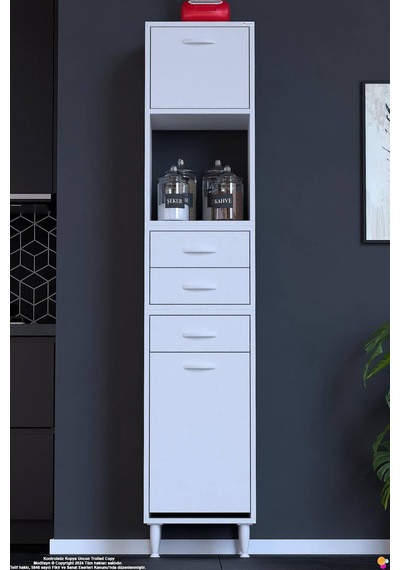 Asaf 35 Cm Sepetli Beyaz Mutfak Dolabı Tek Kapaklı Kahve Köşesi Organizer Dolap 35x194x32 Cm Asaf 35 Cm Sepetli Beyaz Mutfak Dolabı Tek Kapaklı Kahve Köşesi Organizer Dolap 35x194x32 Cm