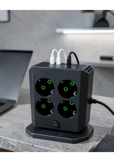 8 Priz 4 Usb 2 Type-c Çocuk Korumalı Güç Dağıtıcı Uczza105priz-5 0