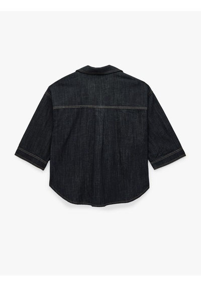 Koton Rahat Kalıp Metal Düğme Detaylı Klasik Yaka Kısa Kollu Denim Gömlek Raw 7wal60005md 63x Koton Rahat Kalıp Metal Düğme Detaylı Klasik Yaka Kısa Kollu Denim Gömlek Raw 7wal60005md 63x