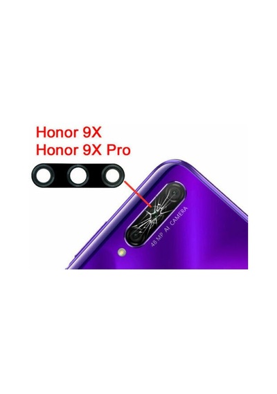 Huawei Uyumlu Honor 9X Pro Arka Kamera Camı Lensi (Çıtasız Cam)