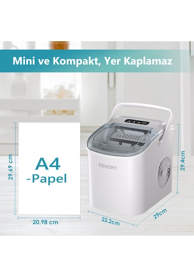 Bullet Kapsül Taşınabilir Buz Makinesi, Otomatik Temizleme, Hızlı Buz Yapma, Im016-bwh