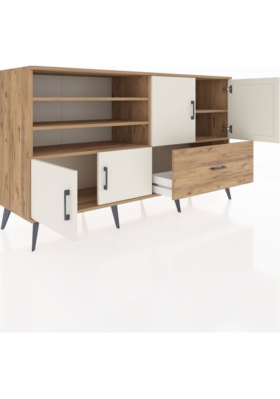 Hyperion Konsol 5 Raflı Tek Çekmeceli 4 Kapaklı 176x44x99 Çam-ayt Çam-aytaşı/çam Hyperion Konsol 5 Raflı Tek Çekmeceli 4 Kapaklı 176x44x99 Çam-ayt Çam-aytaşı/çam