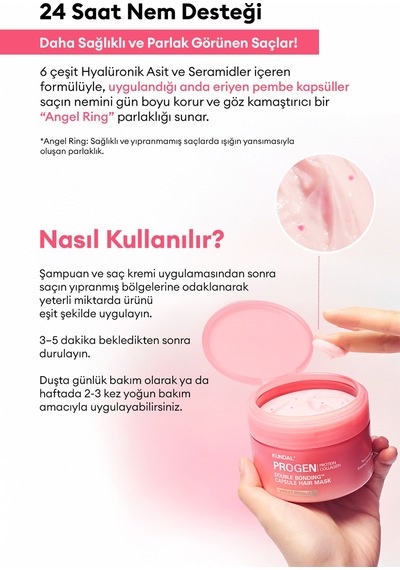 Aşırı Yıpranmış Saçlara Yoğun Onarıcı Saç Maskesi Kundal Progen Double Bonding Capsule Hair Mask