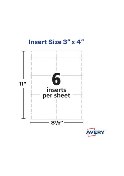 Avery İsim Rozet Uçları, Baskı Veya Yazma, 7 X 10 Cm, 300 Kart St