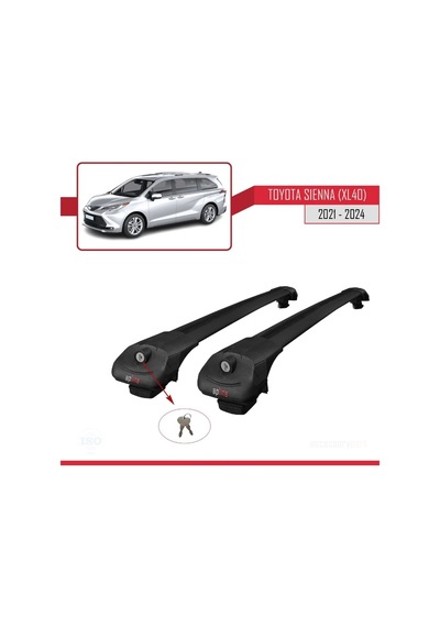 Toyota Sienna Xl40 2021 Ve Sonrası İle Uyumlu Ace-1 Ara Atkı Tavan Barı Siyah