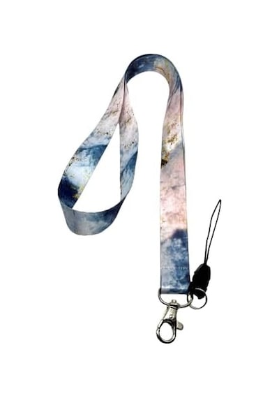 Mermer Desenli Boyun İpi Telefon Askısı Lanyard Acik Yeşil