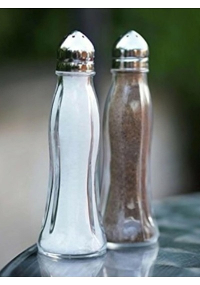 Paşabahçe Tuzluk Biberlik Seti, 2'li, Cam, Krom Kapaklı Diğer