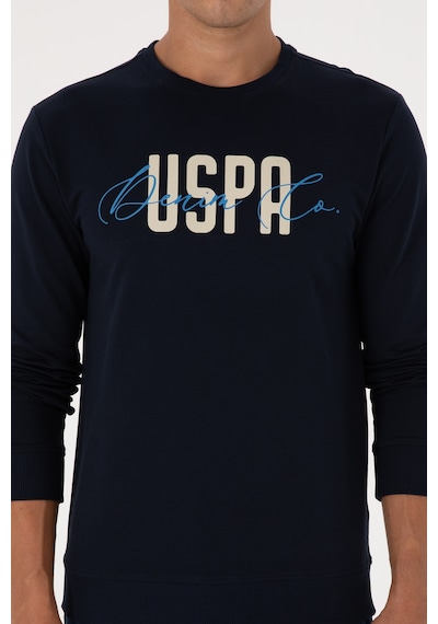U.S. Polo Assn. Erkek Regular Fit Bisiklet Yaka Lacivert İnce Sweatshirt 50315570-VR033