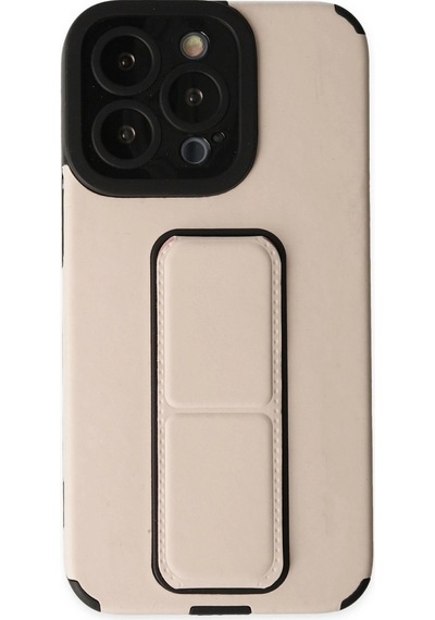 Apple Uyumlu iPhone 13 Pro Kılıf Mega Standlı Silikon Altın