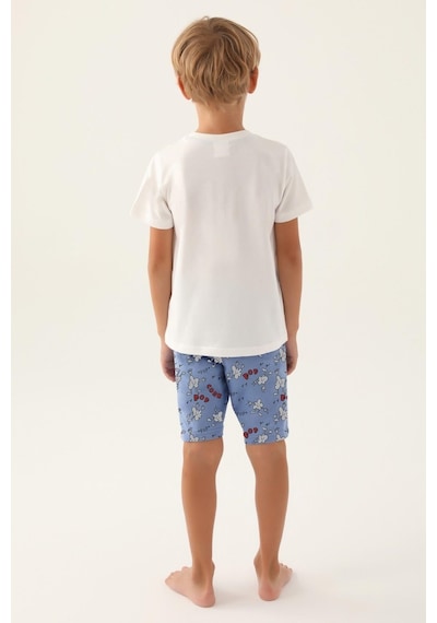 Rolypoly Erkek Çocuk Bermuda Krem Pijama Takımı 3373 001