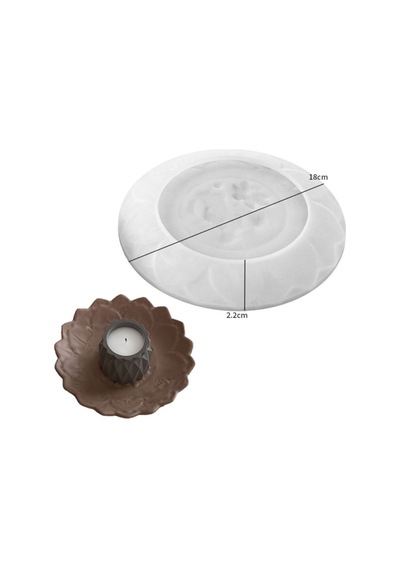 Tahtakale Toptancı Silikon Epoksi Tabak Kalıbı Lotus Tabak Kalıbı Taş Tozu Çiçek Tabak Kalıbı 18x18x2.2 Cm