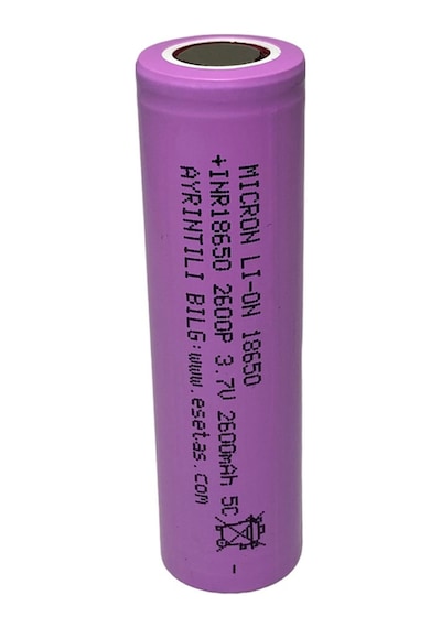 Lityum 18650 3.7 V  2600 MaH 5C Lityum Şarj edilebilir Pil 2 Adet
