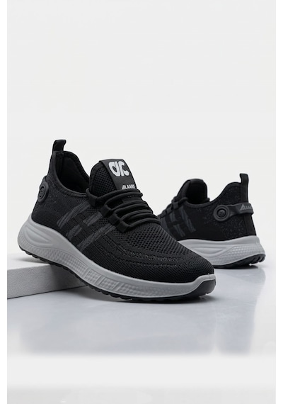 Letao Alaard Erkek Triko Hafif Bağsız Koşu Yürüyüş Günlük Sneaker Spor Ayakkabı Siyah