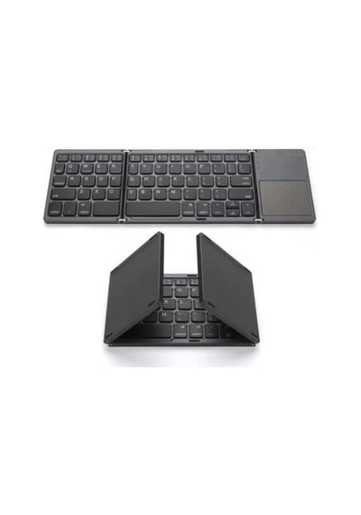 Coverzone Bluetooth Klavye 3 Katmanlı Katlanabilir Portatif Taşınabilir Şık Ve Kullanışlı Dokunmatik Yüzeye Sahip Klavye Windows/android/ıos/ Tv B033 Sku: Zeus8690010055040