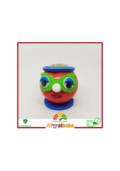 Emojili Çim Adam Hareketli Gözlü Kırmızı