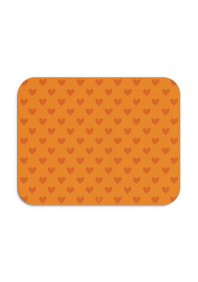Turuncu Renkli Kalpli Desenli Ergonomik Mouse Pad, Kaymaz Yüzey İle Ev Ve Ofis Kullanımı İçin İdeal