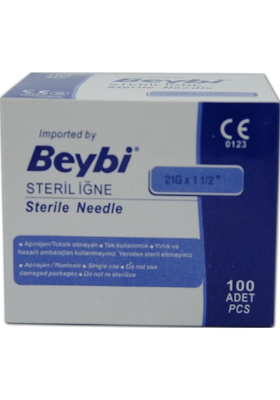 Beybi 21G Yeşil İğne Ucu 2 x 100 Adet