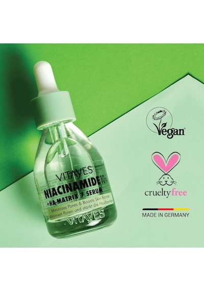Niacinakarın Bölgesi%10 Ve Hyalüronik Asit Cilt Gözenek Sıkılaştırıcı Cilt Bariyeri Güçlendirici Serum, 30 M