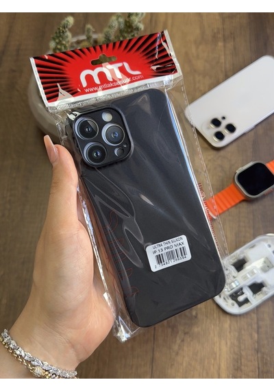 Apple iPhone 13 Pro Max Uyumlu Süper İnce Mat Ultra Thin Silikon Kılıf Siyah