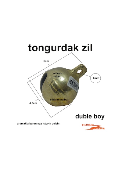 Tongurdak 6cm Duble Boy At Başı Tong Ses Koyun Zili Çanı Evcil Ha