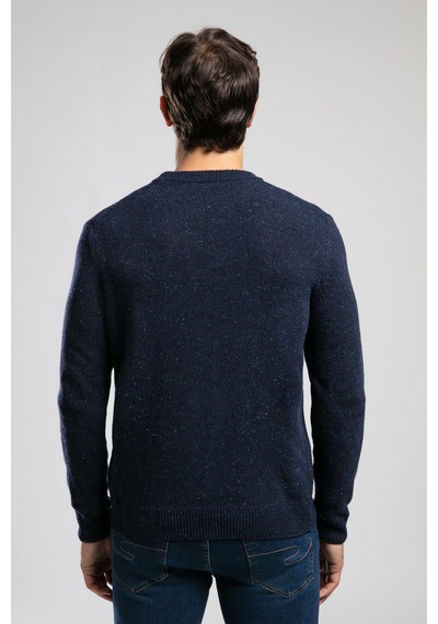 Lee Cooper Jos Erkek O Yaka Kazak Mavi Koyu İndigo-21060 Indigo