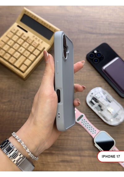 Apple iPhone 17 Uyumlu Kamera Korumalı Darbeye Dayanıklı Renk Atmayan Keep Silikon Kılıf Gri