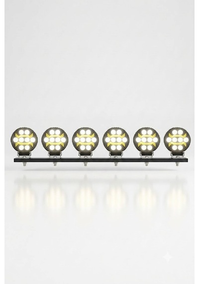 Çalışma Lambası Metal Yuvarlak 6'lı Led Bar