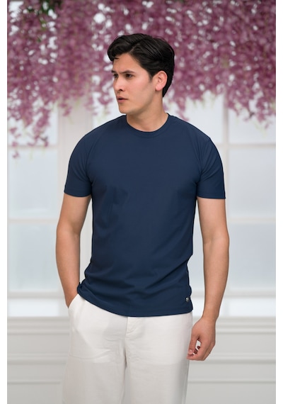 Paul Martin Slimfit Lyocell Kumaş Likralı Küçük Armürlü Bisiklet Yaka T-shirt İndigo Paul Martin Slimfit Lyocell Kumaş Likralı Küçük Armürlü Bisiklet Yaka T-shirt İndigo