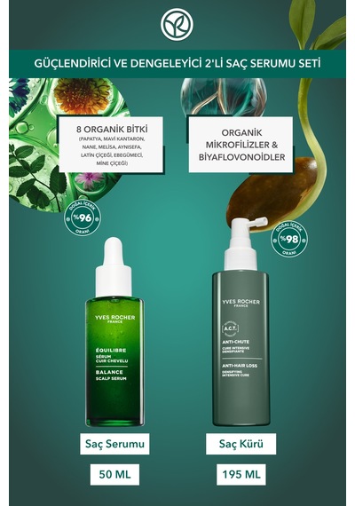 Yves Rocher Güçlendirici Ve Dengeleyici 2'li Saç Serumu Seti-saç Kürü 195 Ml & Saç Serumu 50 Ml