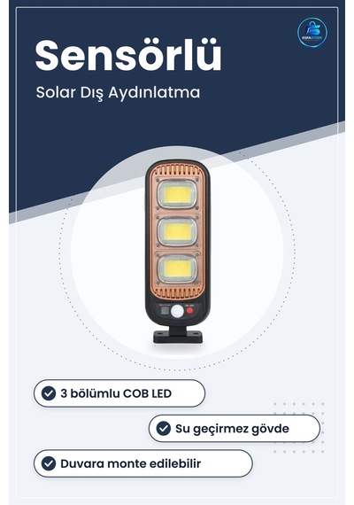 Solar Dış Mekan Aydınlatma Hareket Sensörlü Güneş Enerjili Duvara