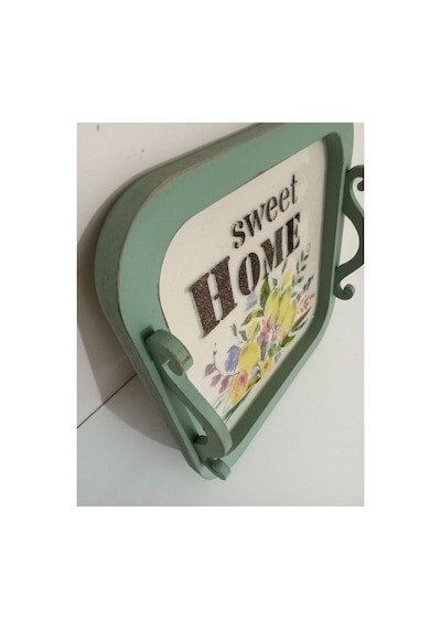 Dekoratif Tepsi Ahşap Sunumluk Yeşil - 605162340 Yeşil