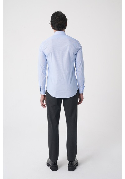 Bisse Modern Fit Pamuk Mavi Erkek Gömlek Gmkls092230024 D35 Mavi