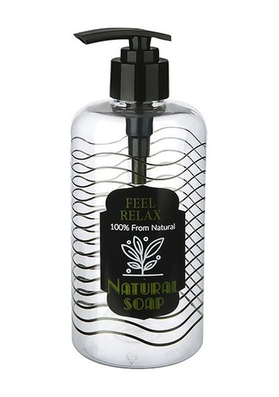 Şeffaf Sıvı Sabunluk Yuvarlak Plastik Pompalı 500 Ml Diğer