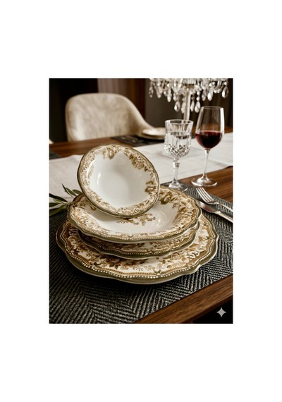Porser Velour Brown Fulya Yemek Seti 24 Parça Diğer