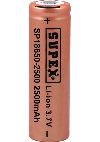 Şarjlı Pil 18650  3.7V 2500Mah Başlıksız Supex 2500
