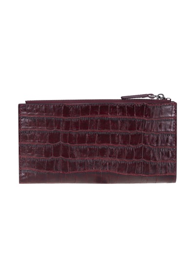 Bloominbag Burgundy Croco Lozan Hakiki Süet Çapraz Askılı Telefon Bölmeli Cüzdan Çanta Bordo