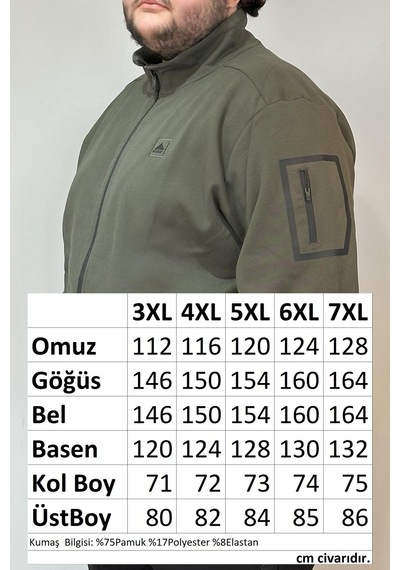 Remsa Özel Üretim Büyük Beden Ekstra Battal Pamuk Dokulu Erkek Eşofman Üstü 24723 Haki Haki Yeşil Remsa Özel Üretim Büyük Beden Ekstra Battal Pamuk Dokulu Erkek Eşofman Üstü 24723 Haki Haki Yeşil