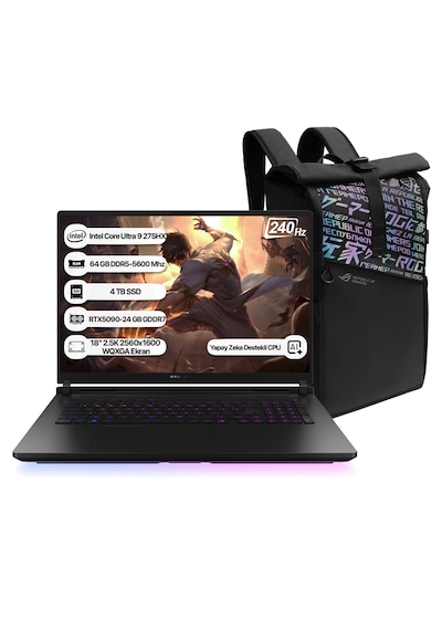 Asus ROG Strix Scar 18 G835LX-SA156 Ultra 9 275HX 64 GB 4 TB SSD RTX5090 18" Dos Dizüstü Bilgisayar