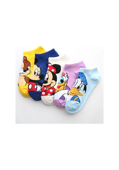 Worthy Socks 5 Çift Kadın Karikatürlü Pamuklu Moda Patik Çorap Çok Renkli