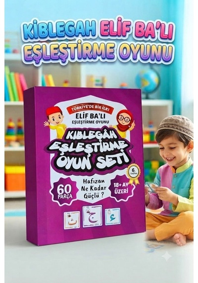 Kıblegah Elif Ba 60 Parça Eğitici Eşleştirme Algı Becerisi Gelişimini Destekleyen Oyun Seti