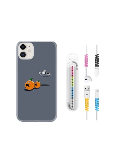 Apple Uyumlu iPhone 12 Mini Kılıf Kablo Koruyuculu Orange Escape 1374