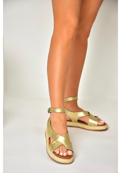 Fox Shoes U973264509 Altın Kadın Sandalet Altın