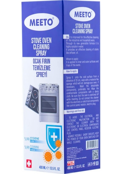 Meeto İnox Ankastre Fırın Ocak Davlumbaz Temizleyici Sprey 400 Ml