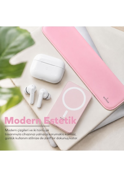 Woyax Cleanfit 13-14 İnç Gri Laptop Çantası Su Geçirmez Apple Macbook Uyumlu Kılıfı Apple iPad Tablet El Çantası Pembe