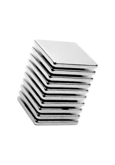 10 Adet Neodyum Mıknatıs, 20mm X 20mm X 2mm Boyutunda