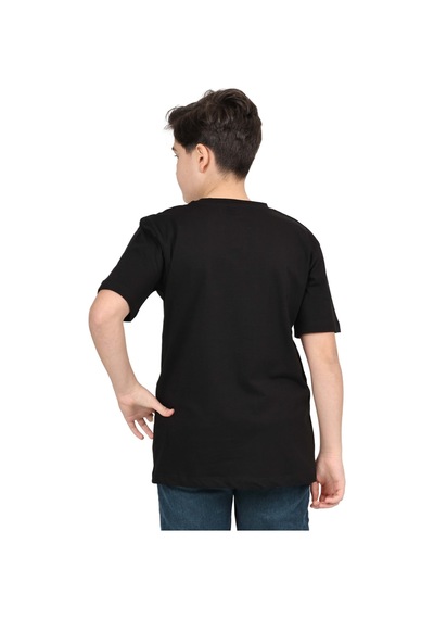 Erdem Kıds Erkek Çocuk Siyah Düz Baskısız Kısa Kol Basic Casual-okul T-shirt Siyah Siyah